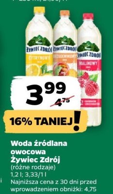 Woda źródlana owocowa, różne rodzaje promocja w Netto
