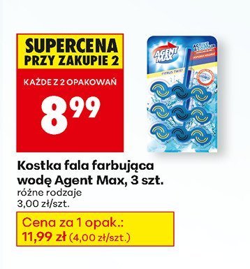 Kostka fala farbująca wodę Agent Max, 3 szt. promocja w Biedronka