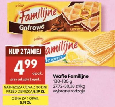 Wafle Familijne gofrowe z mleczną nutą promocja w Delikatesy Centrum