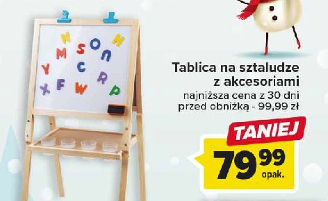 Tablica na sztaludze z akcesoriami promocja