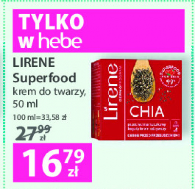 Przeciwzmarszczkowy bogaty krem odżywczy chia Lirene superfood for skin promocja