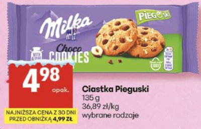 Ciastka Pieguski Milka promocja w Delikatesy Centrum