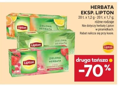 Herbata ekspresowa Lipton, różne rodzaje promocja w Stokrotka