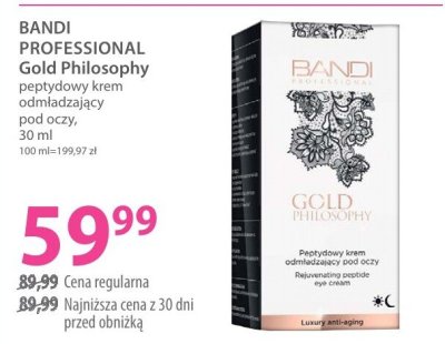 Krem odmładzający BANDI PROFESSIONAL Gold Philosophy peptydowy pod oczy promocja w Hebe