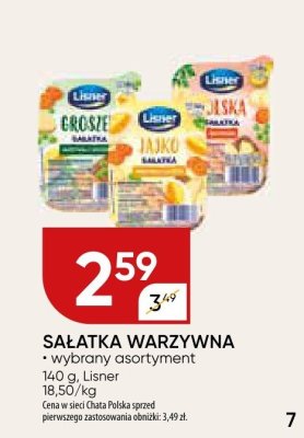 Sałatka WARZYWNA wybrany asortyment Lisner promocja w Chata Polska