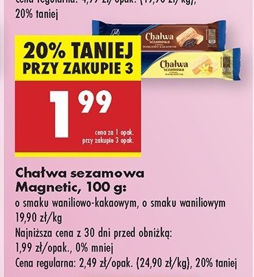 Chałwa sezamowa o smaku waniliowym Magnetic promocja