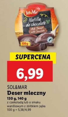 Deser kremowy mleczno-jajeczny z wanilią Sol&mar promocja