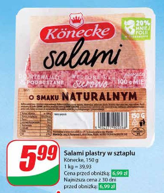 Salami naturalne Konecke promocja w Dino