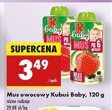 Mus jabłko truskawka czarna porzeczka Kubuś baby promocja