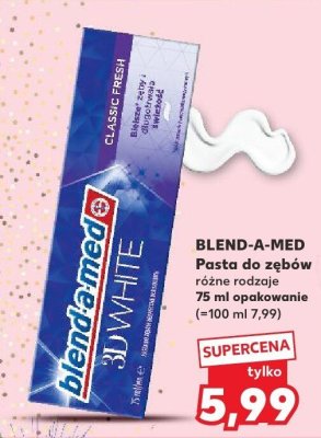 Pasta do zębów różne rodzaje 3D White promocja w Kaufland