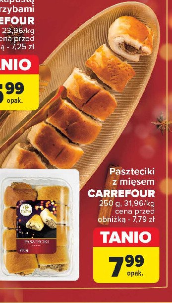 Paszteciki z mięsem Carrefour extra promocja w Carrefour Market