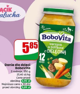 Danie dla dzieci BoboVita warzywa w potrawce z cielęciną promocja w Dino