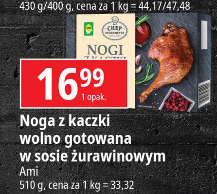 Noga z kaczki z sosem żurawinowym Ami promocja w Leclerc