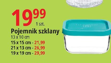 Pojemnik szklany frigoverre kwadratowy 19 x 19 cm Bormioli rocco promocja