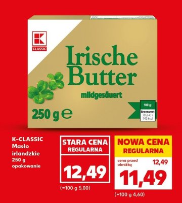 Masło irlandzkie K-Classic promocja w Kaufland