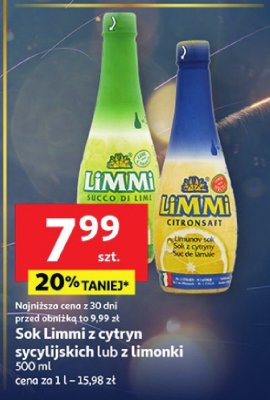 Sok Limmi z cytryn świeżo tłoczonych lub z limonek 500 ml promocja w Auchan