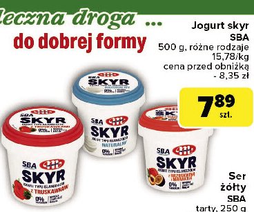 Jogurt skyr z brzoskwinią i marakują Mlekovita sba promocja w Carrefour Market