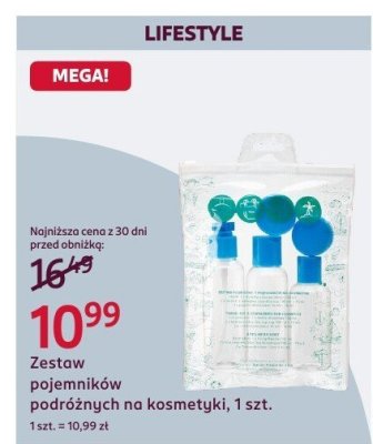 Zestaw pojemników podróżnych na kosmetyki, 1 szt. promocja w Rossmann