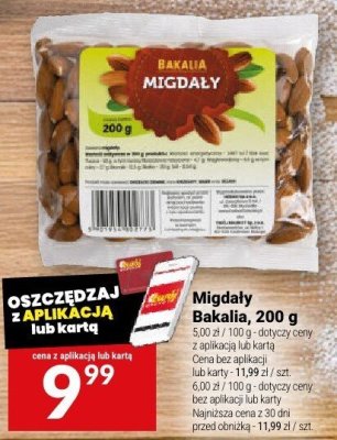 Migdały Bakalia, 200 g promocja w Twój Market
