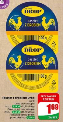 Pasztet z drobiem Drop promocja w Dino