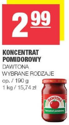 Koncentrat pomidorowy DAWTONA, wybrane rodzaje promocja w SPAR