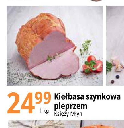 Kiełbasa szynkowa z pieprzem Księży młyn promocja