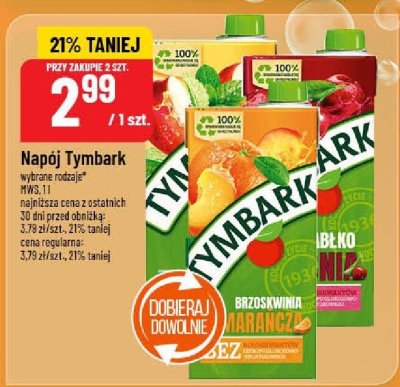 Napój Tymbark różne rodzaje promocja w POLOmarket