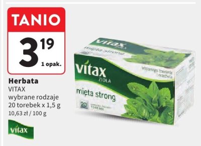 Herbata VITAX wybrane rodzaje promocja w Intermarche