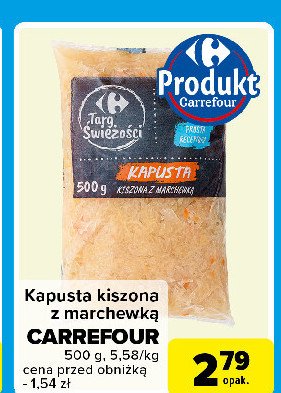 Kapusta kiszona z marchewką Carrefour targ świeżości promocja