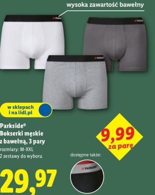 Bokserki męskie z bawełną 3 pary  promocja w Lidl