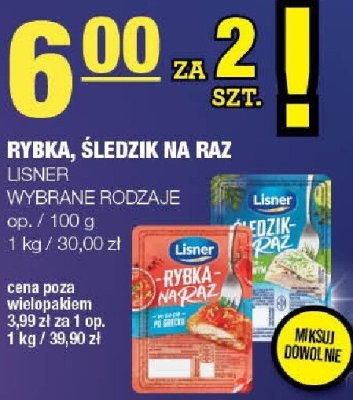 Rybka, śledziik na raz Lisner wybrane rodzaje promocja w SPAR