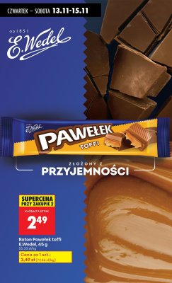 Baton Pawełek Toffi E.Wedel promocja w Biedronka