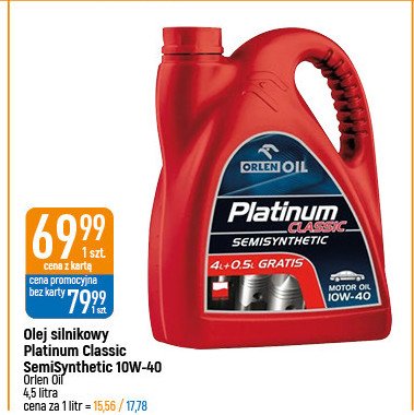 Olej silnikowy classic semisynthetic 10w-40 Orlen oil promocja w Leclerc