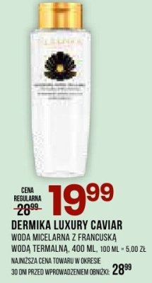 Woda micelarna z francuską wodą termalną Dermika Luxury Caviar 400 ml promocja w Drogerie Natura