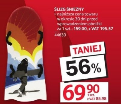 Ślizg śnieżny promocja w Selgros