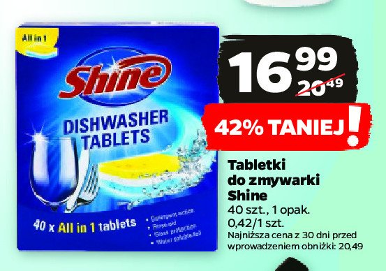 Tabletki do zmywarki Shine all in 1 promocja