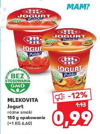Jogurt polski brzoskwinia z marakują Mlekovita promocja