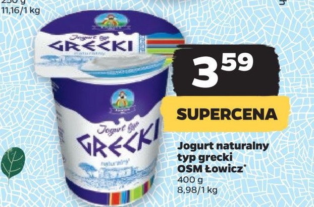 Jogurt naturalny typ grecki Łowicz 1906 promocja