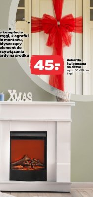 Kokarda świąteczna na drzwi 50x50 cm promocja w Netto