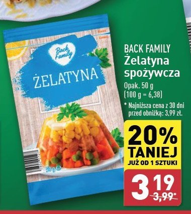 Żelatyna spożywcza BACK FAMILY promocja