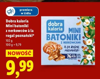 Mini batoniki z nerkowców à la rogal poznański Dobra kaloria 102g promocja w Lidl