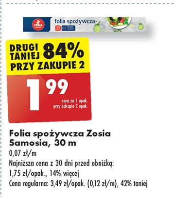 Folia spożywcza 30 m Zosia samosia promocja