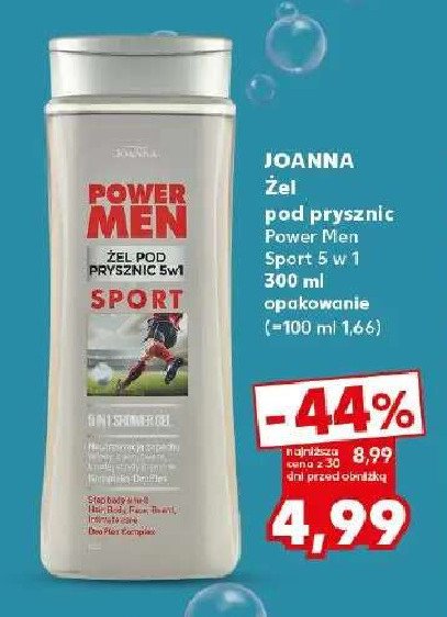 Żel pod prysznic sport Joanna power men promocja w Rossmann