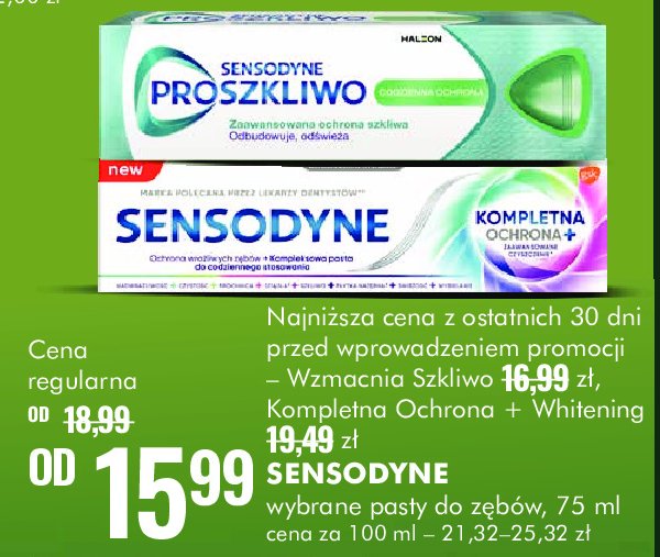 Pasta do zębow Sensodyne pro szkliwo promocja