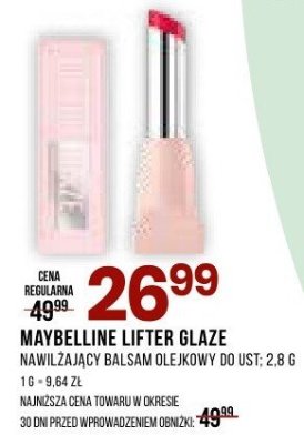 Szminka MAYBELLINE LIFTER GLAZE promocja w Drogerie Natura