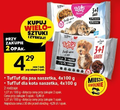 Saszetka dla kota TufTuf, 4x100 g promocja w Twój Market