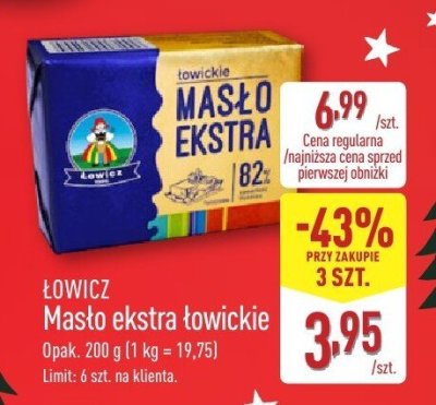 Masło ŁOWICZ ekstra łowickie promocja w Aldi
