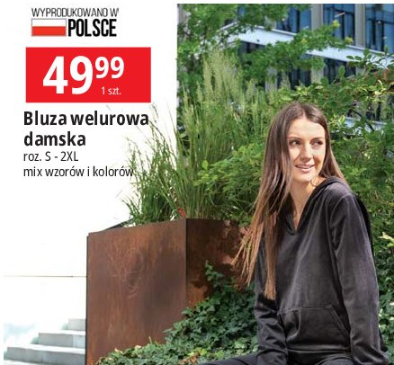 Bluza welurowa damska s-xl promocja