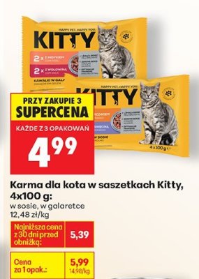 Karma dla kota w saszetkach Kitty, 4x100 g promocja w Biedronka