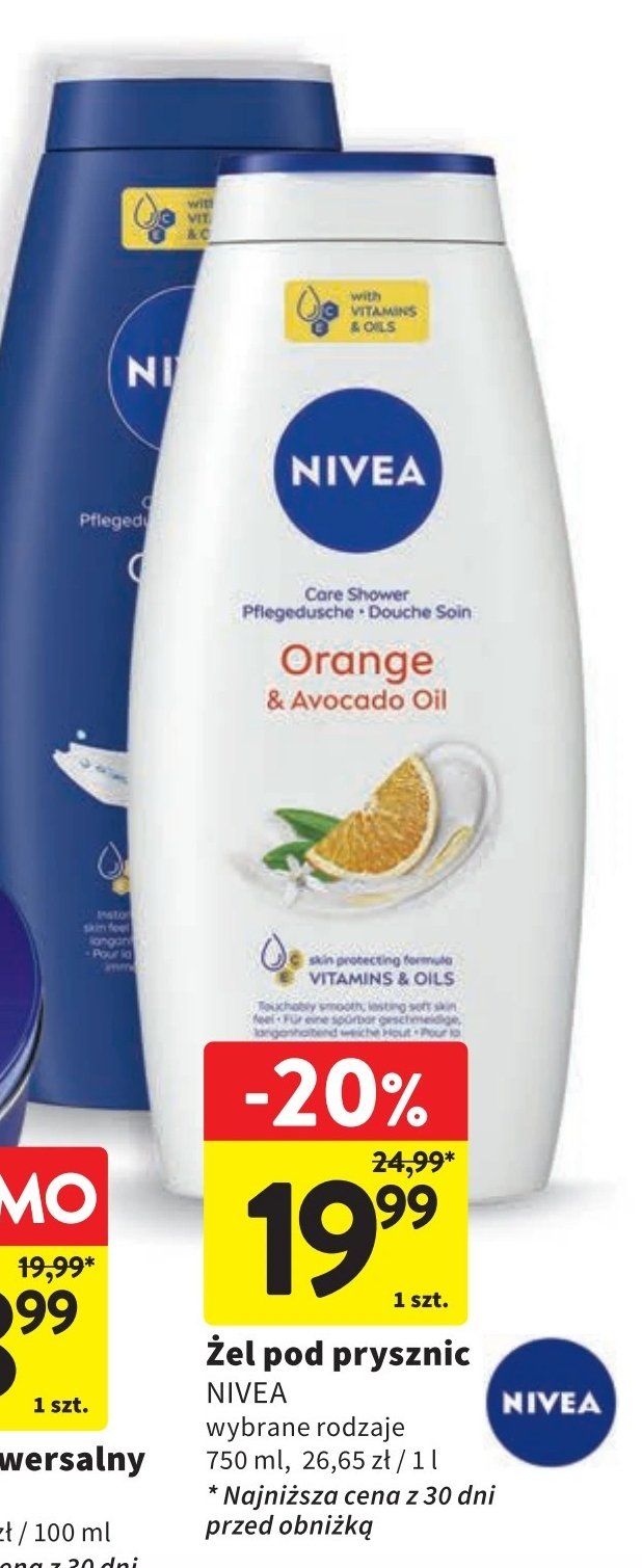 Żel pod prysznic orange & avocado oil Nivea promocja